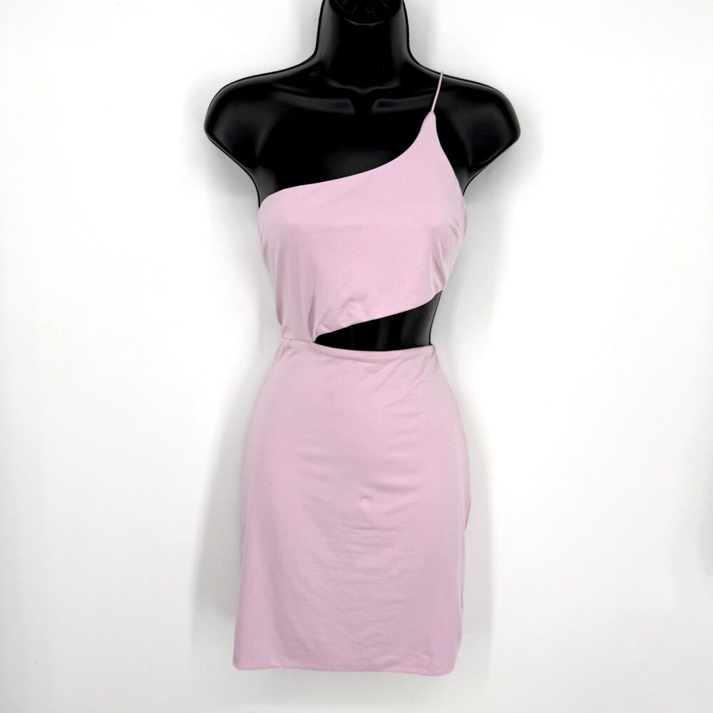 Princess Polly NEW Mia Asymmetrical Mini Dress Sz 8 Lilac Open Back Sexy Party